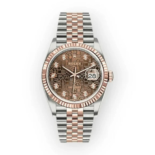 Rolex Steel and Everose Datejust 36 Watch 126231 Chocolate Jub...