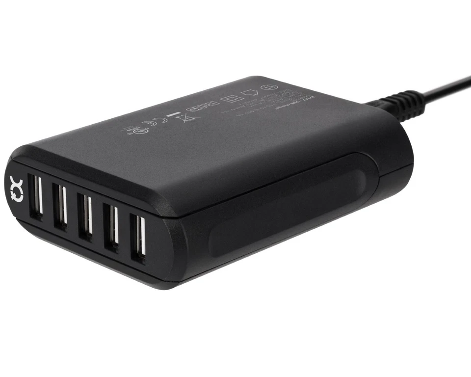 XQISIT Schnell Ladegerät 5-Fach 8A Netzteil 5x USB-A-Buchse Desktop Ladestation - Bild 3 von 4