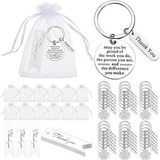 150 Pcs Employee Appreciation Gifts Bulk Thank You Keychains for Coworkers Te...