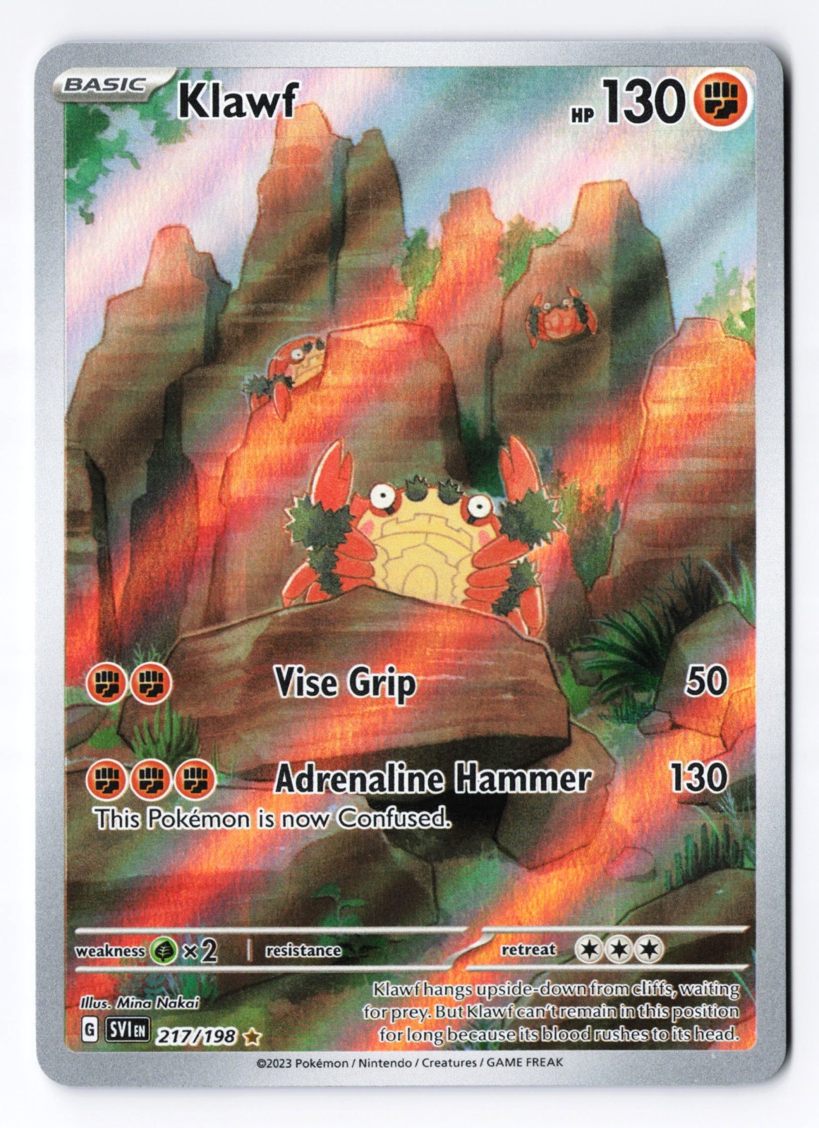 Klawf 217/198 - Pokemon Scarlet & Violet Base Illustration Rare IR Full Holo NM