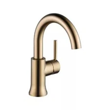 Delta 559HA-CZ-DST Trinsic Single Hole Bathroom Faucet with Push Pop-Up Drain As