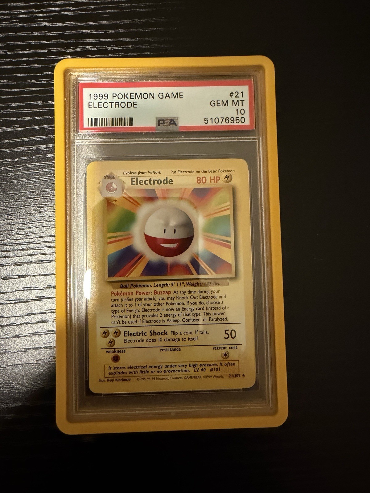 1999 POKEMON BASE SET UNLIMITED #21 ELECTRODE PSA 10