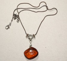 Vintage necklace with amber pendant