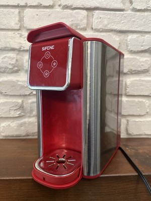 SiFENE 3-in-1 Single Serve Coffee Maker - Removable Water Reservoir - Red