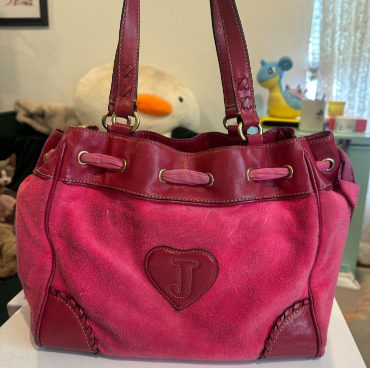 Juicy Couture Vintage Daydreamer Velour Bag Hot Barbie Pink Y2K image 2