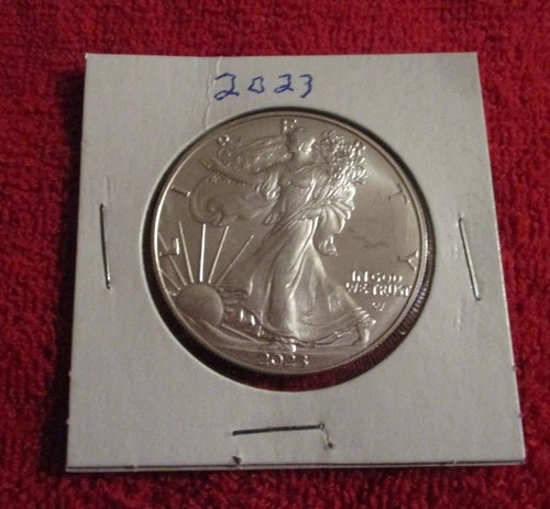 2023 - 1 Oz Silver Eagle One Dollar Coin Uncirculated in Cardboard Flip Case