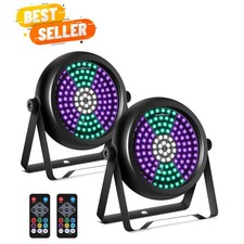 Strobe Lights for Christmas,2Pack 30W 126LEDs RGB W UV DJ Strobe Lights with ...
