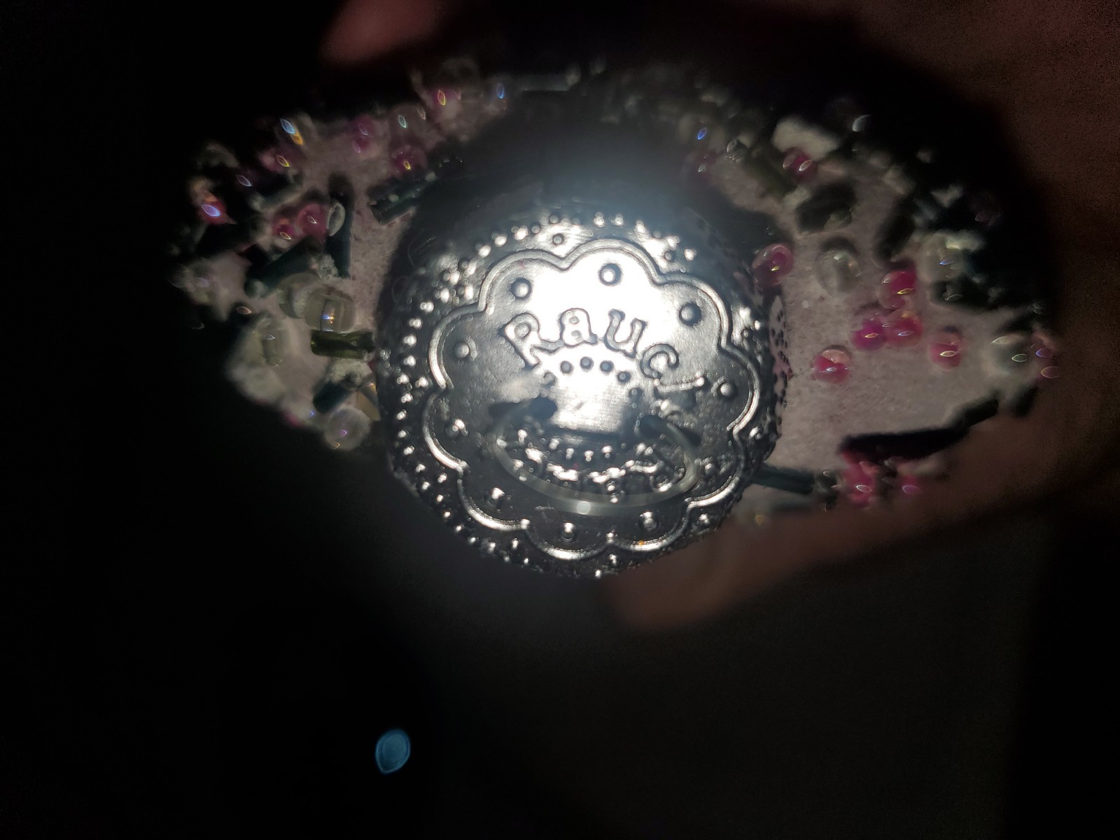 Rauch Candy Inspired Glass Christmas Ornaments Lot of 3 Pink Blue 