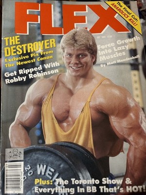 MATT MENDENHAL CONAN BARBARIAN Arnold  FLEX Bodybuilding Magazine  July 1984