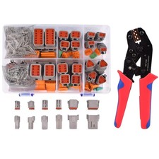 174Pcs 12 Kits DT Connector Kit With Ratcheting Wire Crimper for Deutsch Connect
