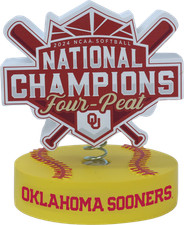 Oklahoma Sooners 2024 Softball National Champions Logo Bobblehead NCAA College