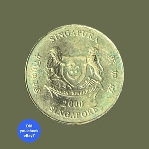2000 Singapore 5 Cents Aluminum- Bronze Coin