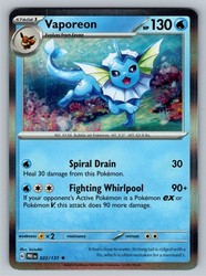 Vaporeon 022/131 Holo Rare Prismatic Evolutions