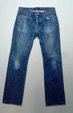 Paul Smith Mens Jeans W34 L34  Blue Denim Straight Leg Button Fly 