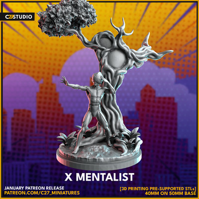 C27 - Professor X (Krakoa) Fan Sculpt (40mm Marvel Crisis Protocol Sc.)