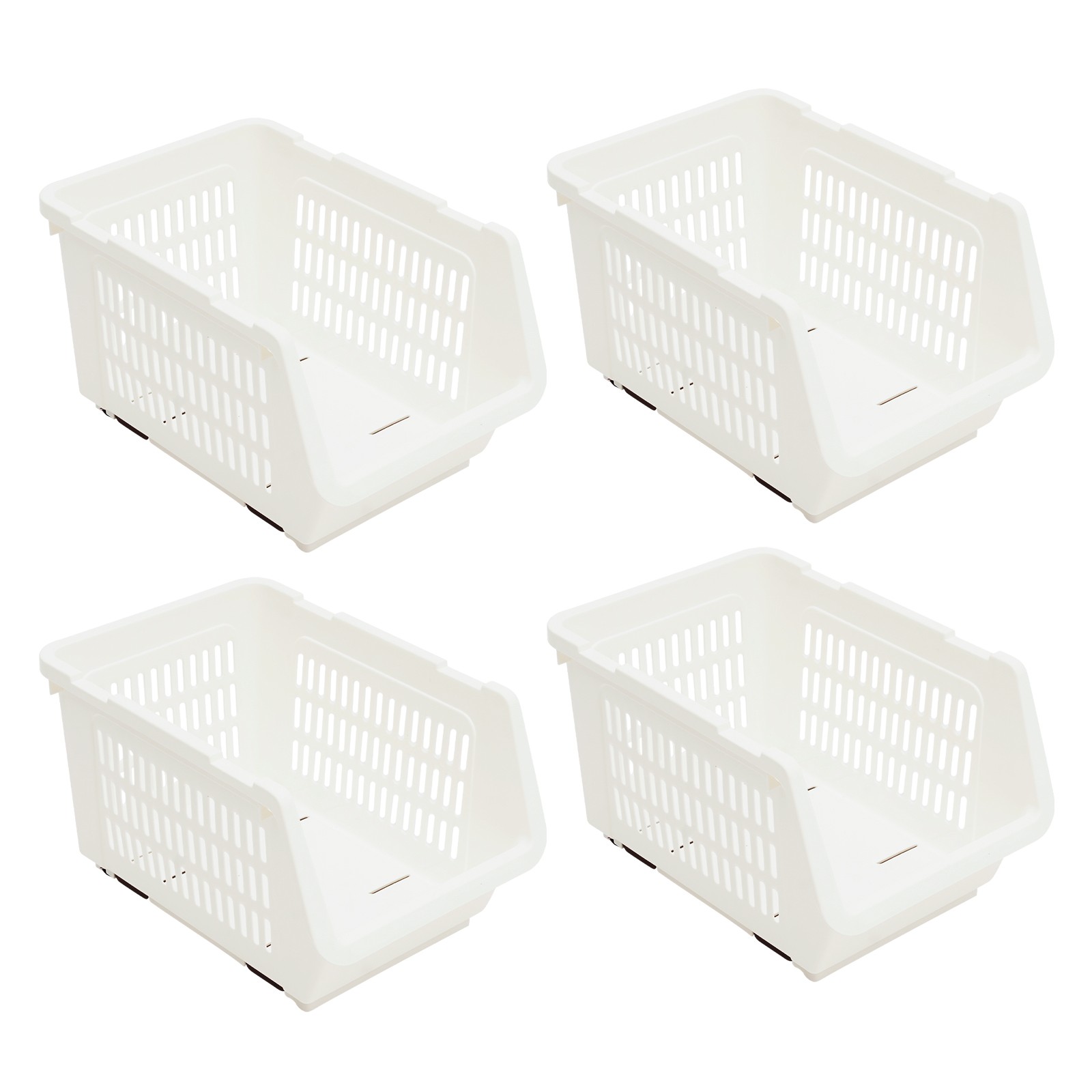 4PCS Stacking Storage Baskets, Stackable Organizer Baskets, Storage Bins