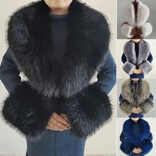 Faux Fur Collar and Cuff Set Winter Neck Warmer Fashion Accessory Unisex
