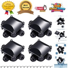 4 Pcs  Waterproof 3 Way Connector Box for Reliable Electrical Installations