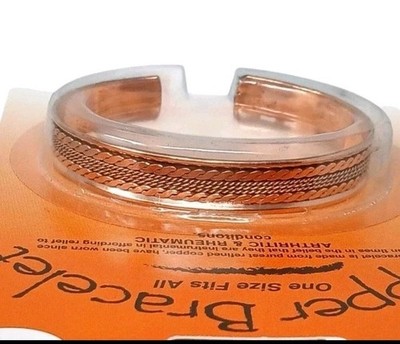 Copper Bracelet One Size Fits All Holistic Arthritic & Rheumatic Pain Relief NEW