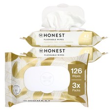 The Honest Company Hypoallergenic Flushable Wipes for Sensitive Skin, Gilded
