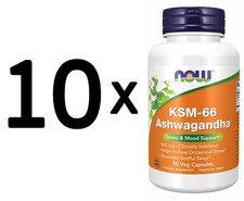 10 x NOW Foods KSM-66 Ashwagandha - 90 vcaps (255,54 EUR/kg)