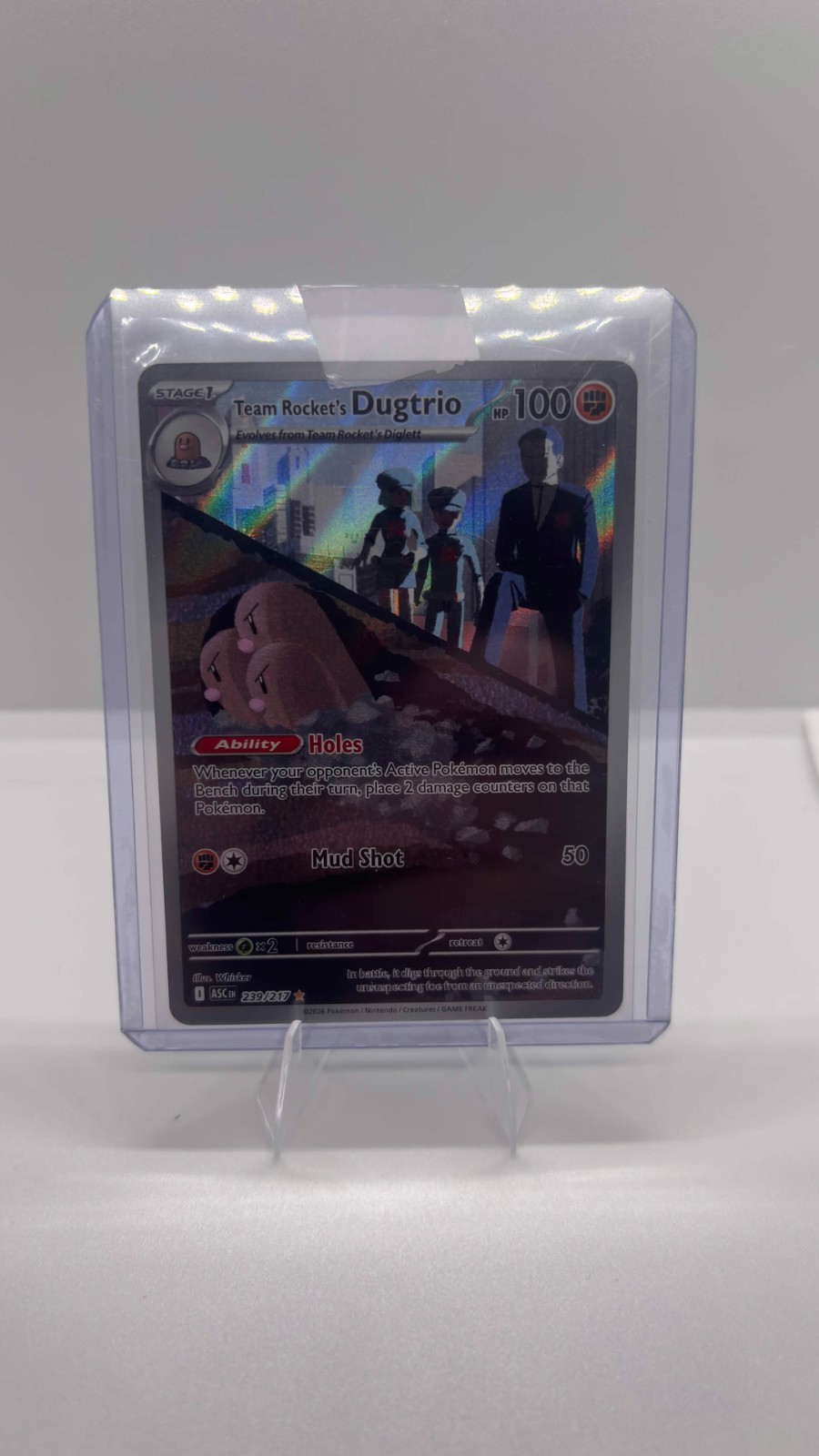 Team Rocket's Dugtrio Holo Illustration Rare ME: Ascended Heroes 239/217 NM