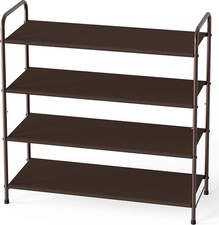 Bronze, 4-Tier Shoe Rack Storage Organizer