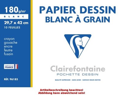 Clairefontaine Zeichenpapier 'Blanc à Grain', 297 x 420 mm