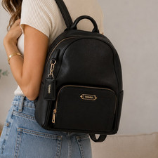 TOGOO Women s Beige Pebbled Backpack Purse Zi...