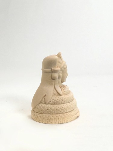 Ugajin Holz geschnitzte Göttin Kopf Statue - japanische Shinto Gottheit, Hinoki - Bild 4 von 6