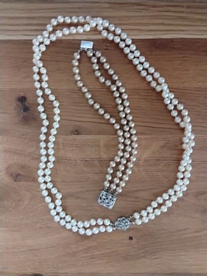 Pearl necklace and bracelet approx 62/18 cm long