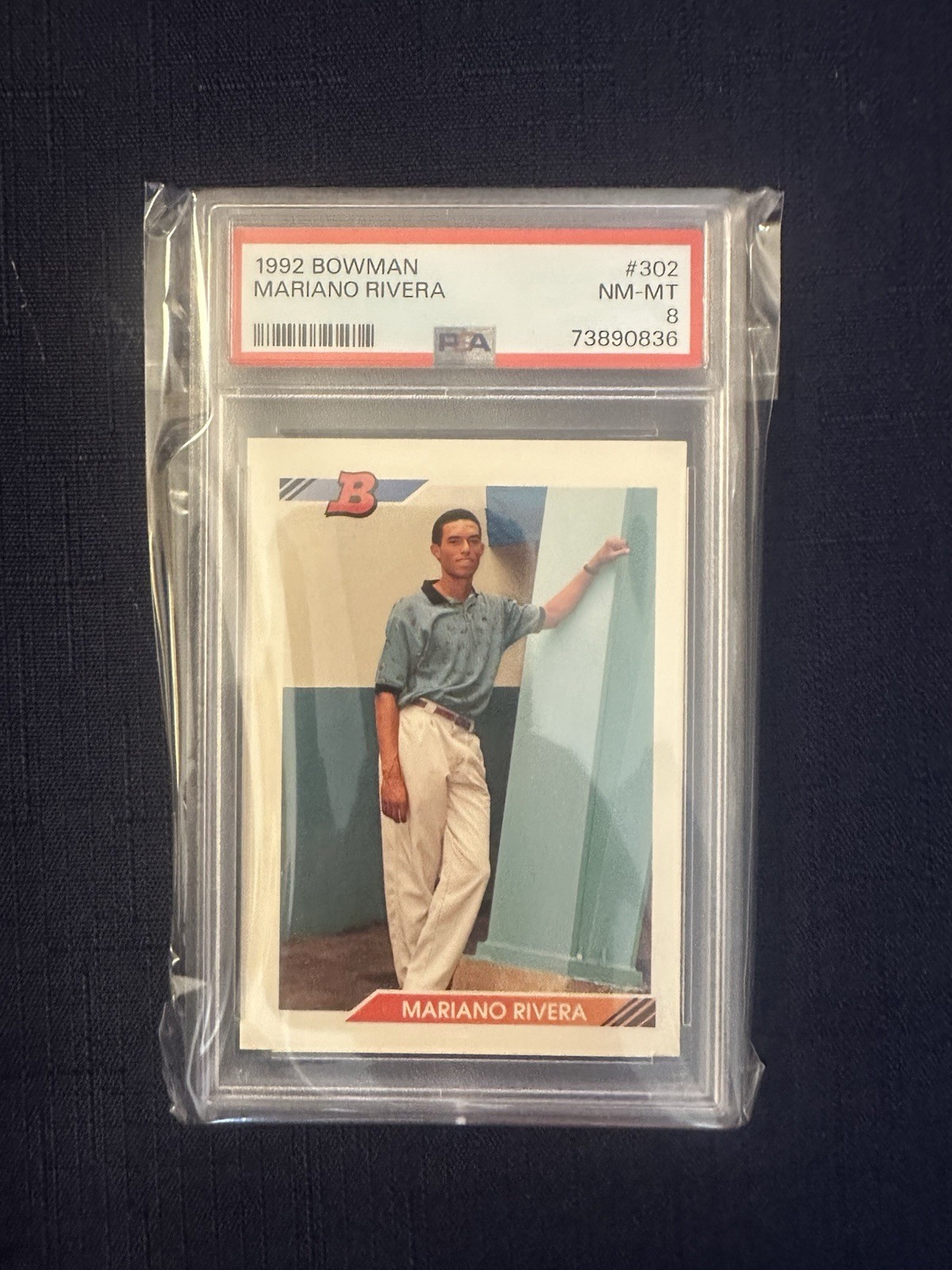 1992 Bowman #302 – Mariano Rivera RC – New York Yankees – Rookie Card – PSA 8