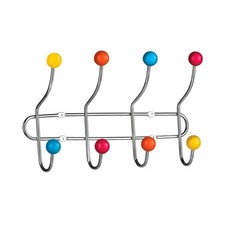 8 Hook Multi Colour Plastic Balls Chrome Clothes Coats Belt Hanger Rack Holder