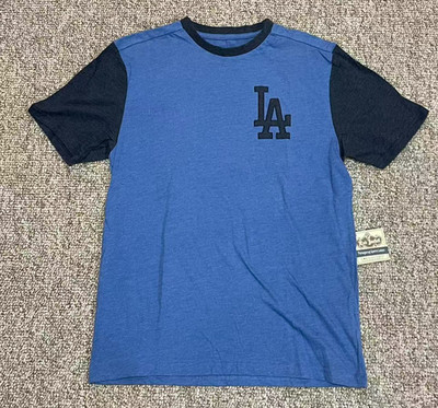 Red Jacket Men MLB Baseball Los Angeles Dodgers Jersey Short Sleeve Shirt Blue