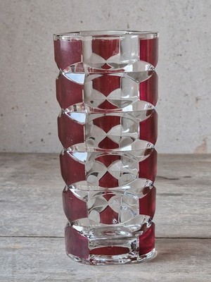 Luminarc France Windsor Rubis Vase 70er Jahre JG Durand Glas 7 cm + Original Box