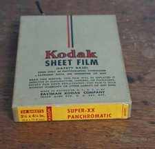 Kodak Super-XX Panchromatic 3 1/4 X 4 1/4 Sheet Film. Expired 1948. Sealed