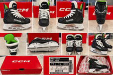 Bauer X-LS Youth Ice Hockey Skates Size 13 Regular Black/Green Replaceable Steel