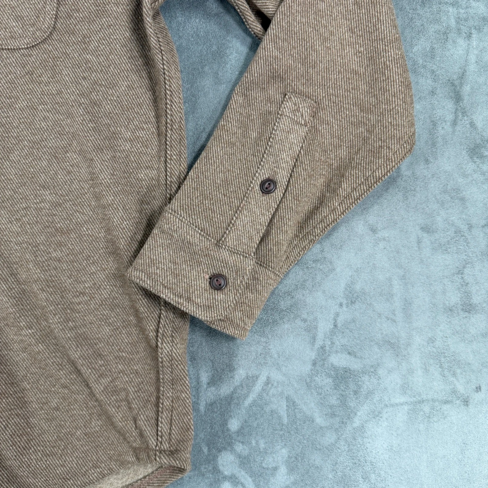 $120 NEW J.Crew Mens Medium Brown Diagonal Twill Button Down Shirt Medium Jacket image 7