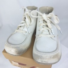 Vintage Child Life Baby Shoes High Boot White Leather Walking Size 3.5 D 440