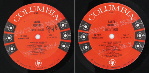 1962 Sarita Montiel Canta Tangos Spanish Demonstration Promo LP Columbia EX 5071 - Zdjęcie 1 z 10
