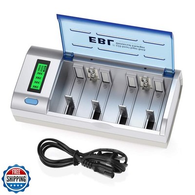 EBL Smart Battery Charger for C D AA AAA 9V Ni-MH Ni-CD Rechargeable Batterie