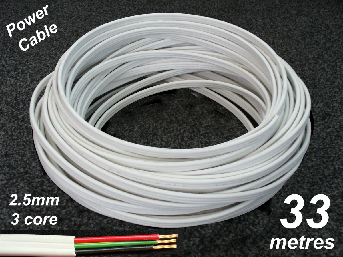 33M Roll x 2.5mm Electrical Cable Flat 3 core (2C+E) TPS Wire for Power  Circuits