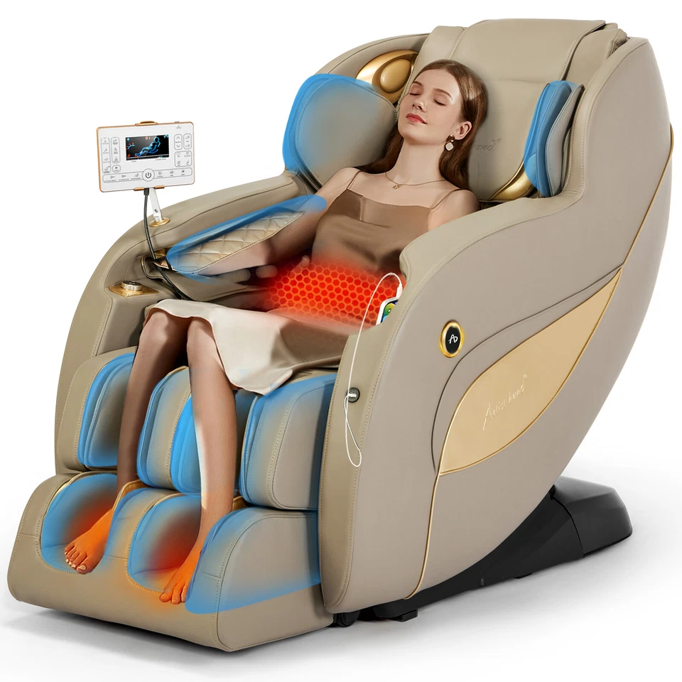 Silla de masaje reclinable gravedad cero SL-Track cuerpo completo 3D Shiatsu, voz IA, 12 modos Foto 2 de 4