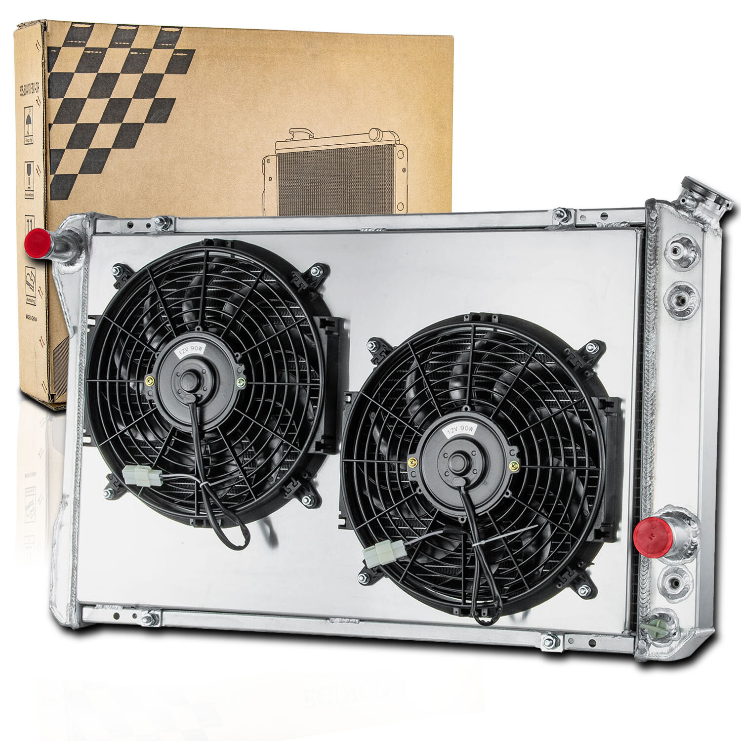 3ROW Radiator Aluminium Shroud Fan For 1982-92 Chevrolet 3ROW Radiator Aluminium Shroud Fan For 1982-92 Chevrolet