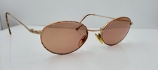 Vintage Echo M6014 Brown Gold Oval Metal Sunglasses Italy FRAMES ONLY