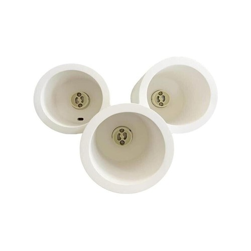 Lampadario da soffitto 3 cilindri in gesso verniciabile supporto faretto gu10 - Foto 4 di 7