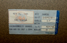 New York Mets 8/9/1987 Ticket Stub v Chicago Cubs Jody Davis HR Mookie Wilson HR