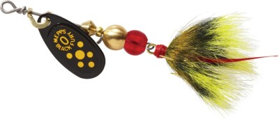 Mepps      BLACK FURY    # 0    Dressed   Yellow Dot  / Gray Yellow Tail 