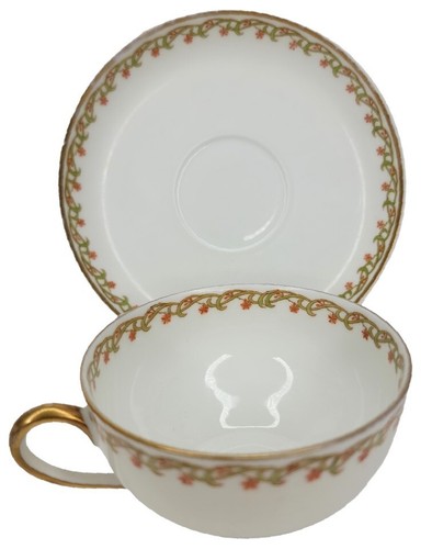 Haviland & Co. Vintage Tea Cup & Saucer Limoges France Schleiger 101A Pattern - Picture 2 of 17