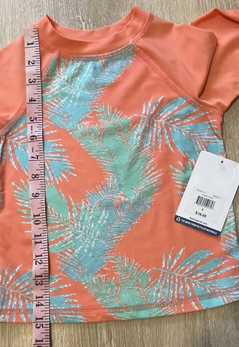 Reel Legends Girls 6 Small Rash guard swim long sleeved top Coral / Palm NWT - Picture 5 of 5